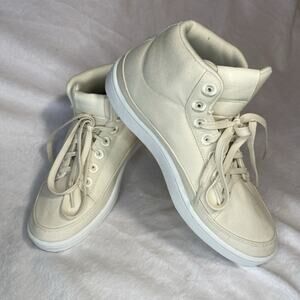 Allbirds Pacer Canvas Mid Top Retro Woman's Sneaker, Natural White, Size 9 EUC!